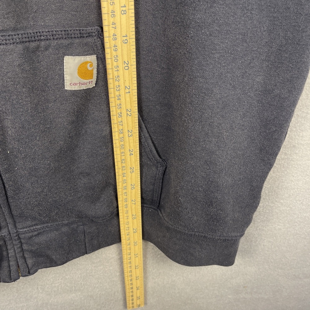 Carhartt Hoodie Mens 2XL Blue Full Zip K122 Pockets Workwear Outdoor - Picture 14 of 14